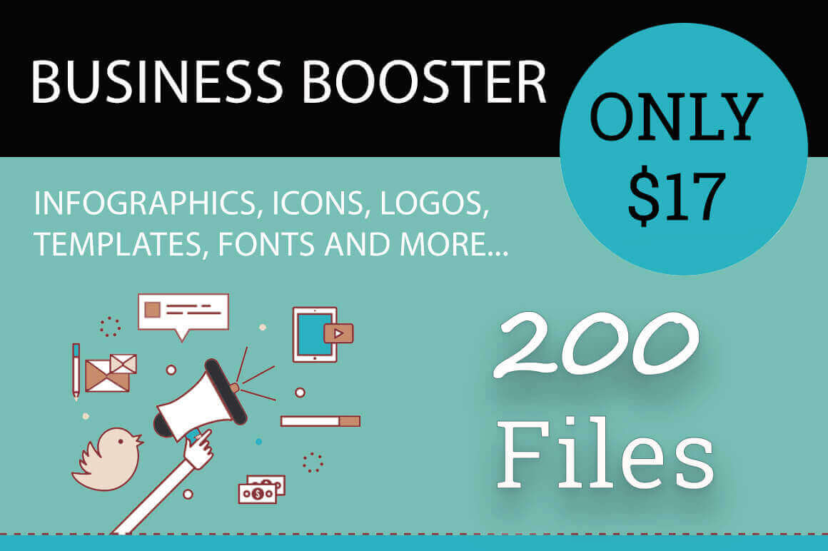 Business Booster Bundle of 200+ Professional Vectors - only $17!