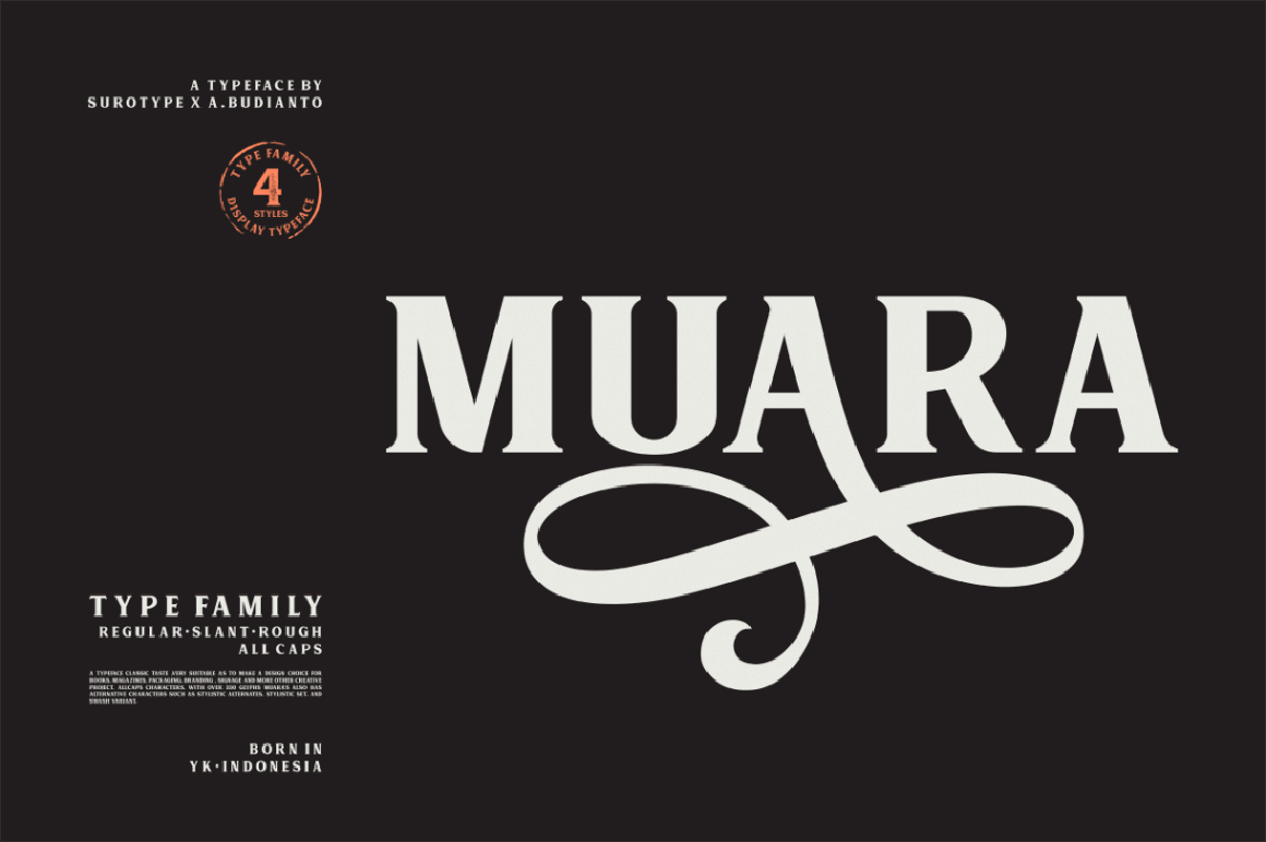 Classic, All-Caps Muara Font Family – only $9!