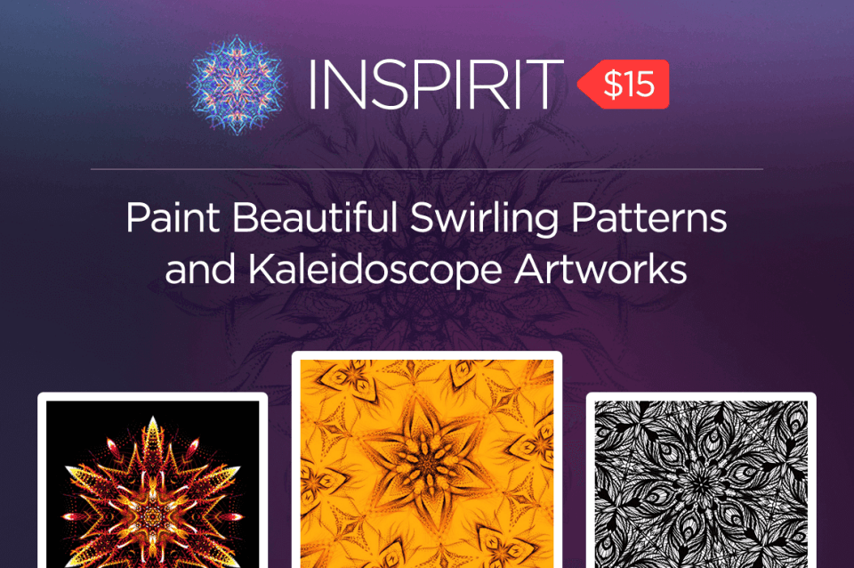 Inspirit: Paint Beautiful Swirling Patterns and Kaleidoscope Artworks – only $15!