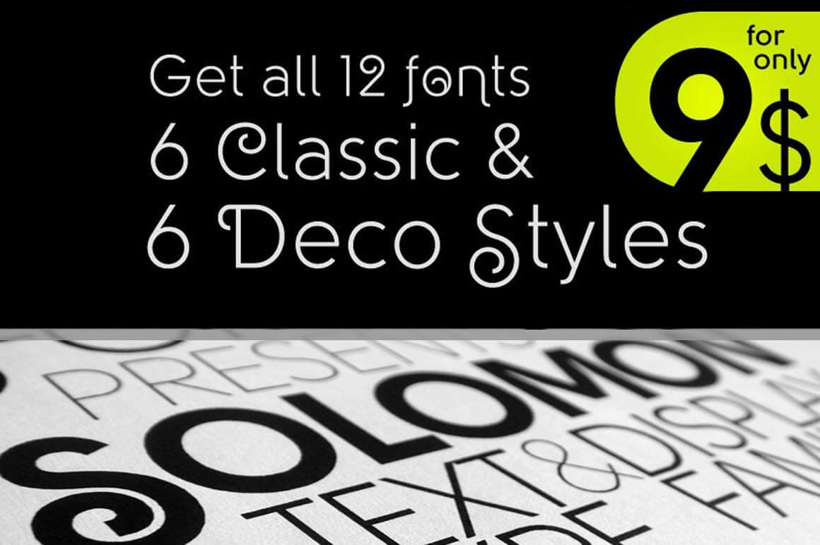 Beautiful Solomon Font Family (12 fonts) - only $9!