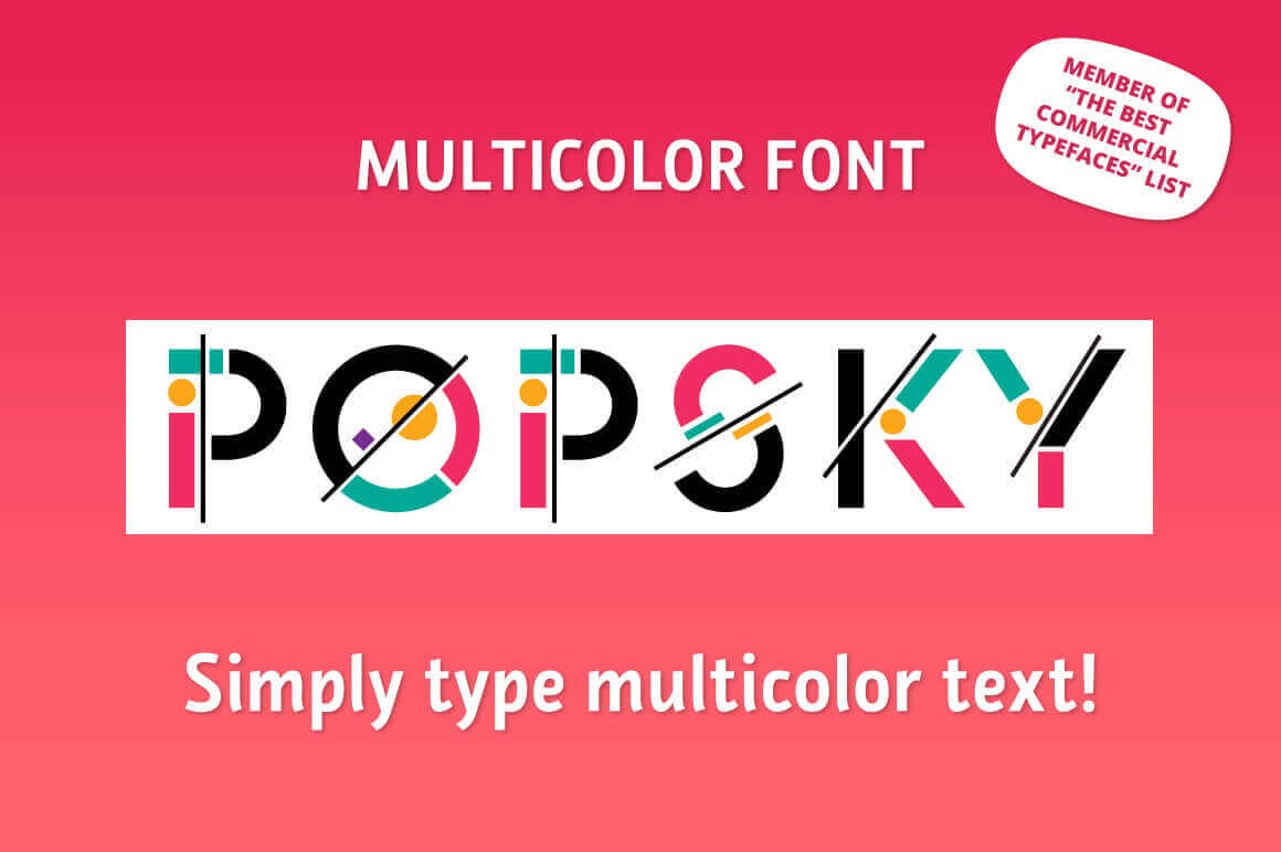 Popsky: A Vivid Bestseller Multicolor Font - only $7!
