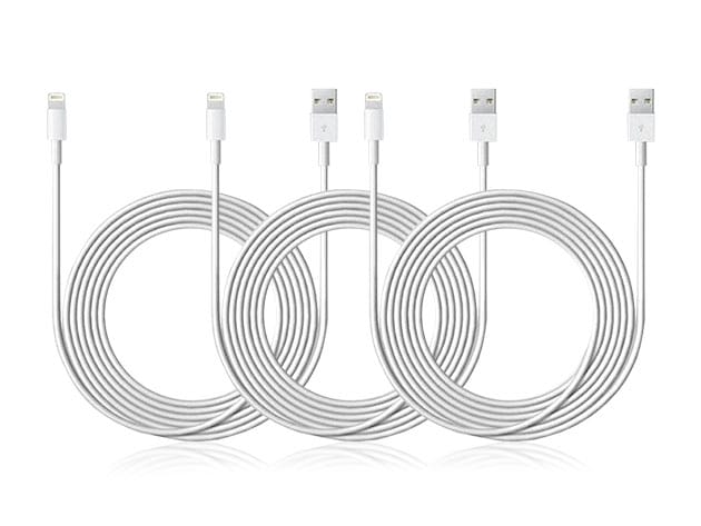 10-Ft MFi-Certified Lightning Cable: 3-Pack for $16