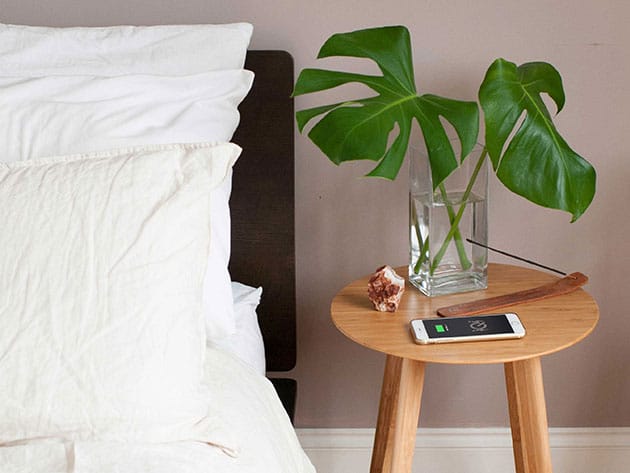 FurniQi Bamboo Wireless Charging Side Table for $149