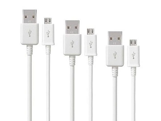 10-Ft Samsung-Certified MicroUSB Cable: 3-Pack + Fast Charging Adapter for $19