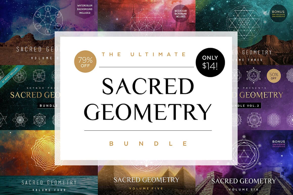 Ultimate Sacred Geometry Bundle of 50+ Customizable Vectors – only $14!