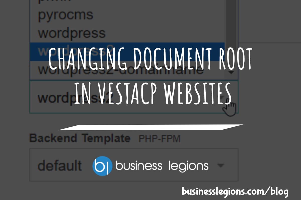 CHANGING DOCUMENT ROOT IN VESTACP WEBSITES