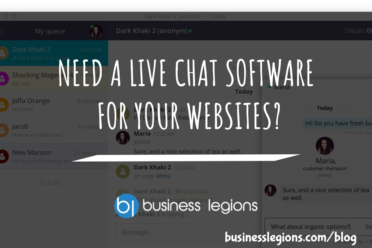 NEED A LIVE CHAT SOFTWARE FOR YOUR WEBSITES