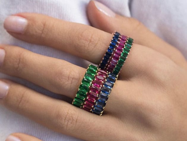 18K Gold Plated Red Eternity Ring for $27