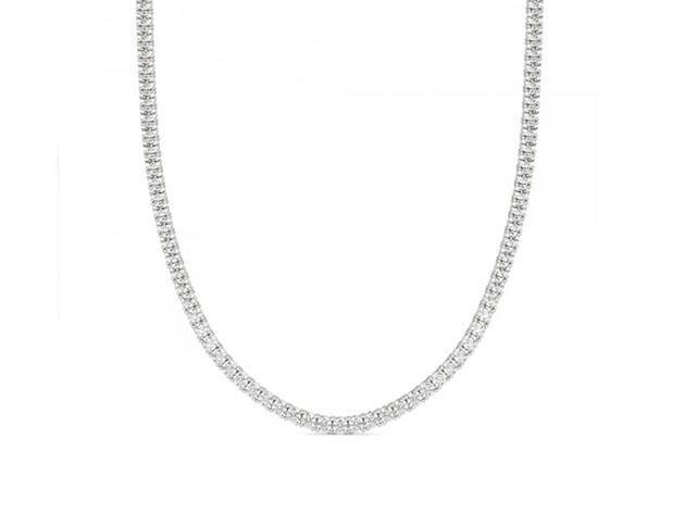 3mm Round Cut Tennis Necklace with White Stones for $82
