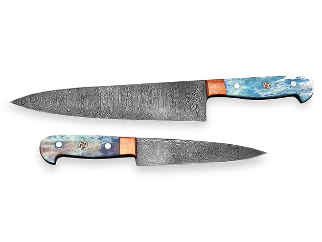 Damascus Chef Knives: 2-Piece Set for $59