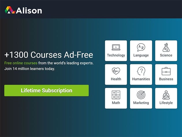 Alison Ad-Free eLearning Experience: Lifetime Ad-Free Subscription for $99