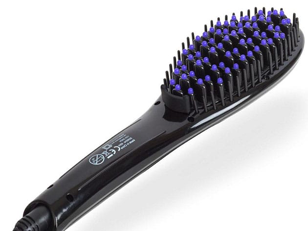 Pro Ceramic Heating Straightening Iron Anti-Scald Brush for $24