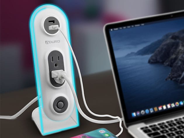SURGE DUO Dual USB & Dual Surge Charging Station for $18