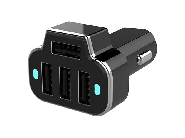 PowerStation 4-Port USB Car Charger for $9