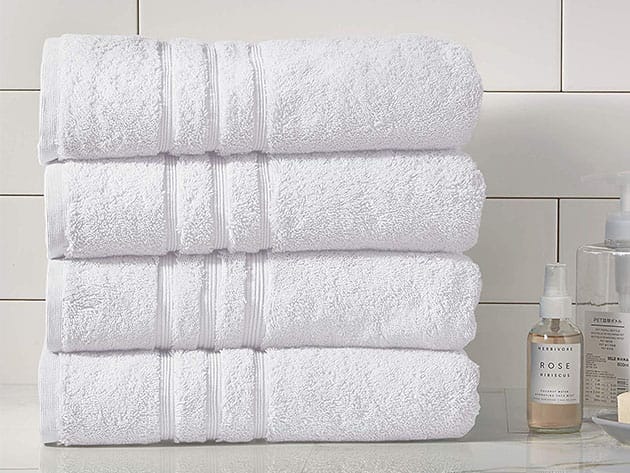 Turkish Cotton 700 GSM Bath Towels: Set of 4 for $52