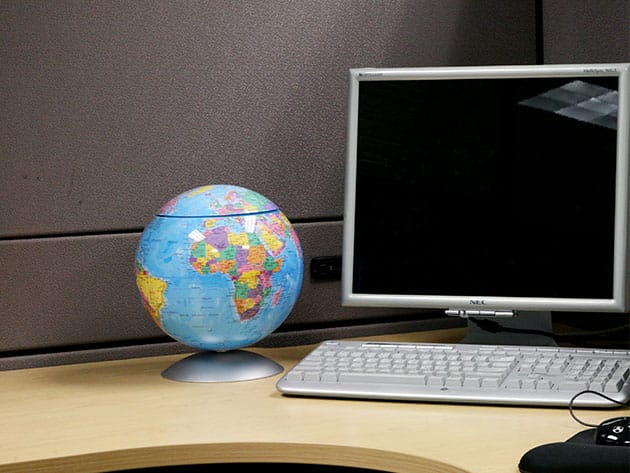 iTouchless 360° Sensor Activated Globe Hidden Storage Container for $42