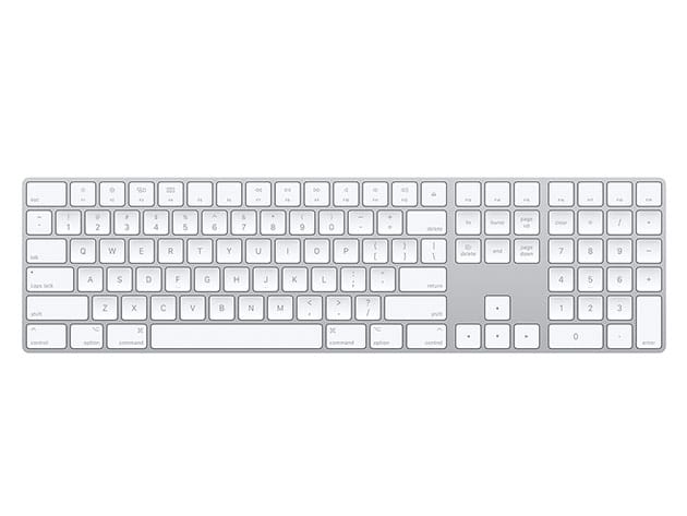 Apple Magic Keyboard with Numeric Keypad – Silver (Certified Refurbished) for $99
