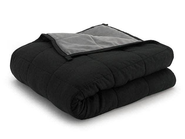 Weighted Anti-Anxiety Blanket (Grey/Black) for $59