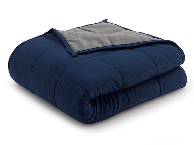 Weighted Anti-Anxiety Blanket (Grey/Navy) for $59