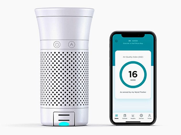 Wynd Plus: Smart Personal Air Purifier with Air Quality Sensor for $174