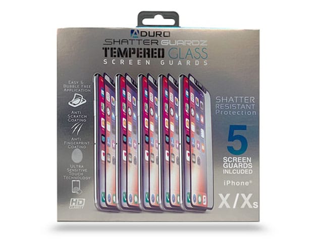 ShatterGuardz Tempered Glass iPhone Screen Protectors: 5-Pack for $13