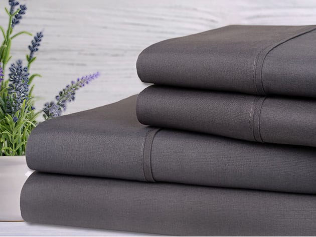 Bamboo 4-Piece Lavender Scented Sheet Set (Grey) for $29