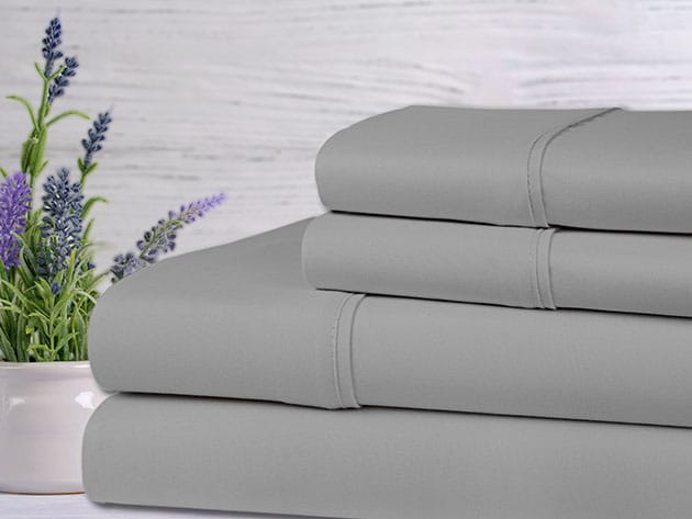Bamboo 4-Piece Lavender Scented Sheet Set (Silver) for $29