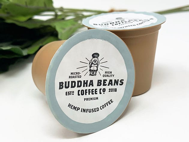 Buddha Beans Coffee Co. CBD Infused Compostable K-Cups – 5 Pack for $14