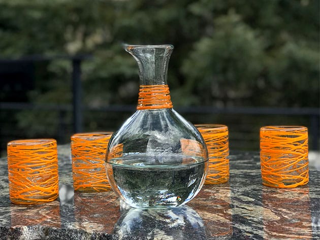 Handblown Glass Carafe for $33