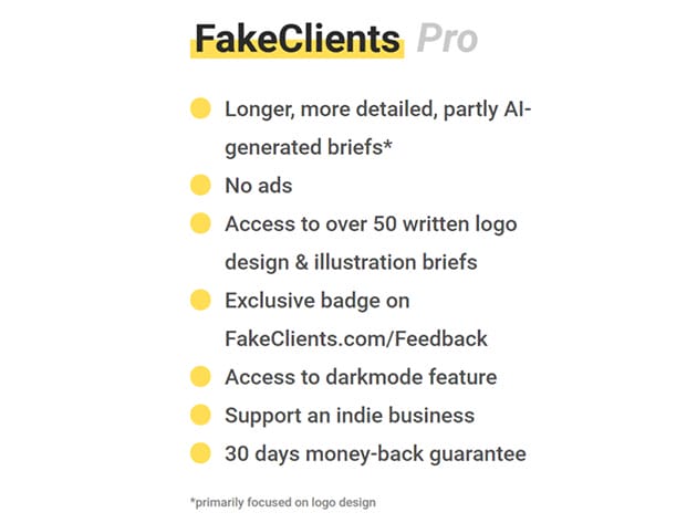 FakeClients Design Brief Generator: Lifetime Subscription for $19
