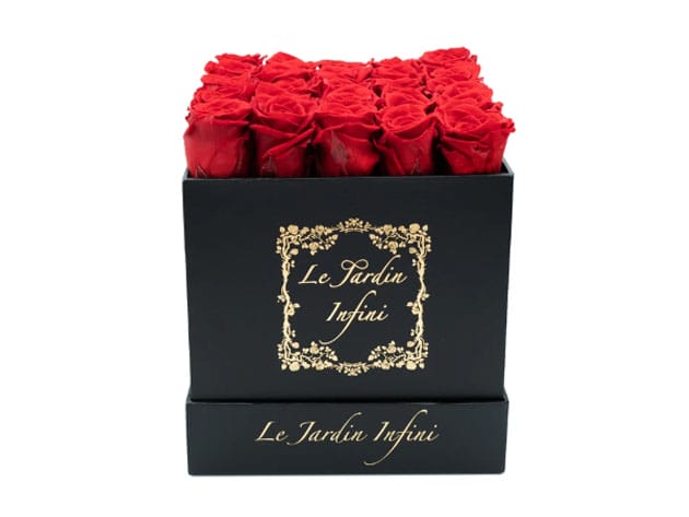 Preserved Roses in Medium Square Classic Black Box for $144