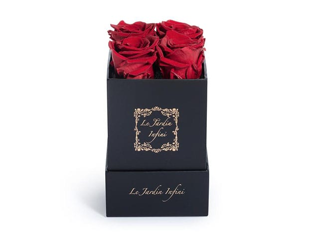 Preserved Roses in Small Square Classic Black Box  for $57