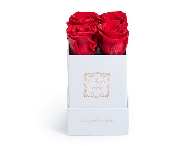 Preserved Roses in Small Square Classic White Box  for $57