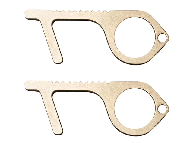 Safe Touch N Go: Contact-Less Keychain Tool (Aluminum Alloy (Gold) / 2 Pack) for $19