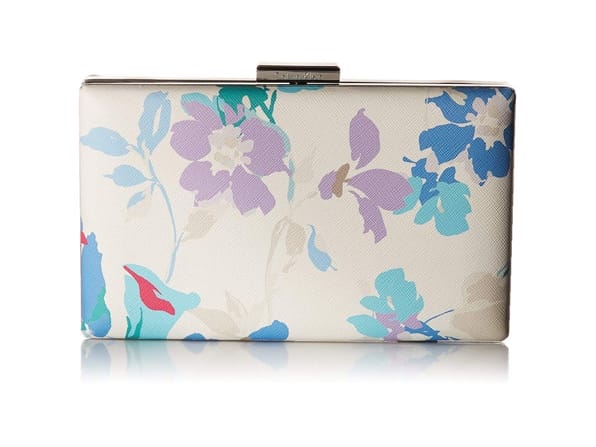 Calvin Klein Small Floral Saffiano Leather Clutch for $39