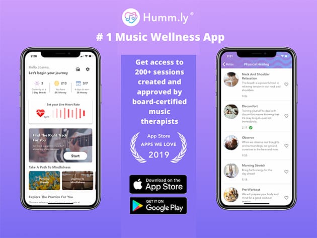 Humm.ly - Live Better with Music App: Lifetime Subscription for $39