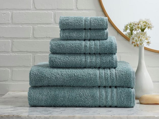 Turkish Cotton 6-Piece Ensemble Towel Set (Aqua) for $39