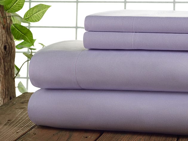 Kathy Ireland 4-Piece CoolMax Sheet Set (Lilac/Queen) for $34