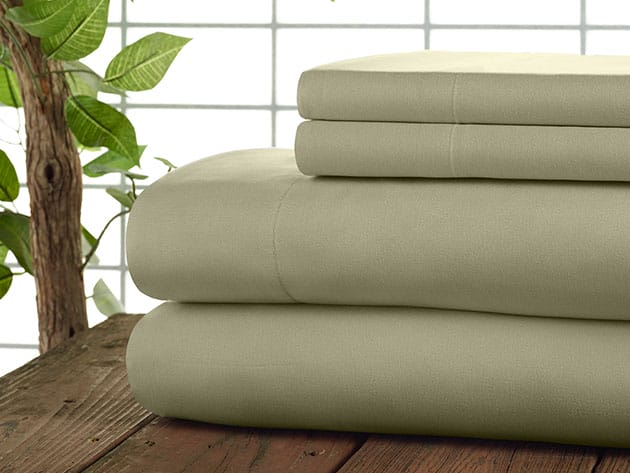 Kathy Ireland 4-Piece CoolMax Sheet Set (Sand) for $32