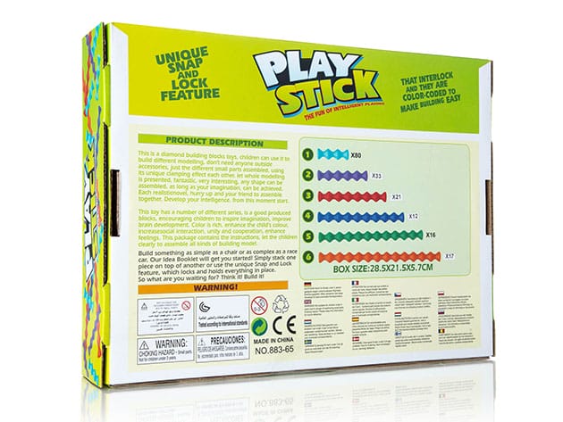 Play-Stick Building Block Assembly Set with Snap ‘N Lock Feature for $14