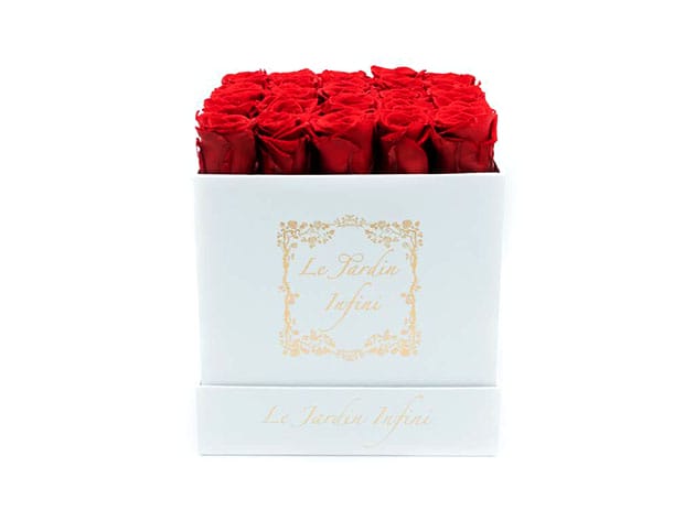 Preserved Roses in Medium Square Classic White Box  for $144