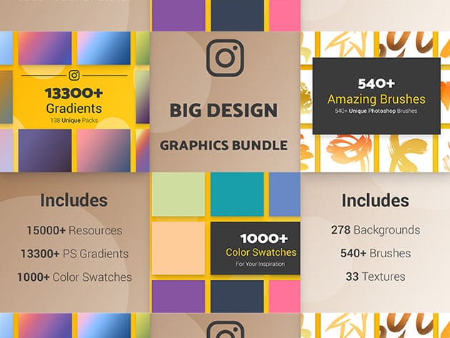 Big Design Graphic Bundle (15,000+ Resources) for $29