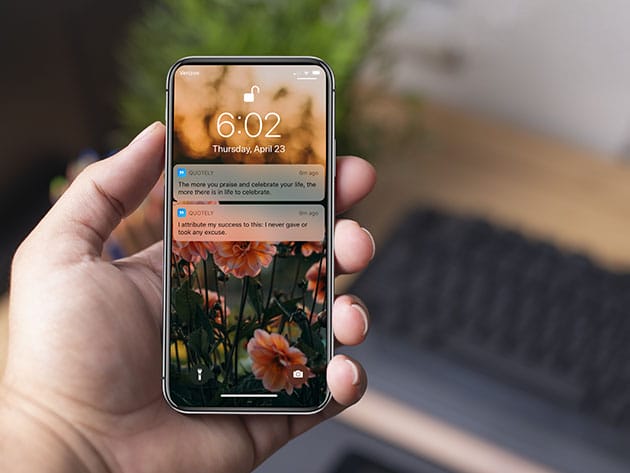 Quotely Daily Motivational Quotes: Lifetime Subscription for $29