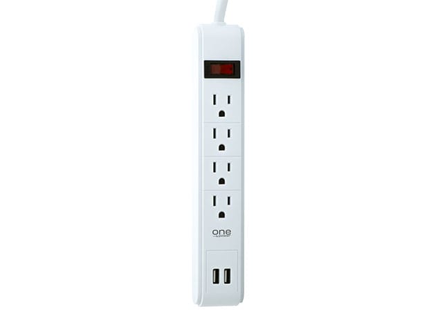 One Power Multi-Outlet/USB Strip Surge Protector for $14