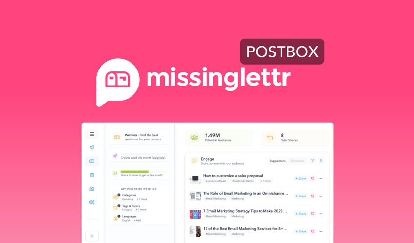 Business Legions - Missinglettr Postbox Lifetime Deal for $59