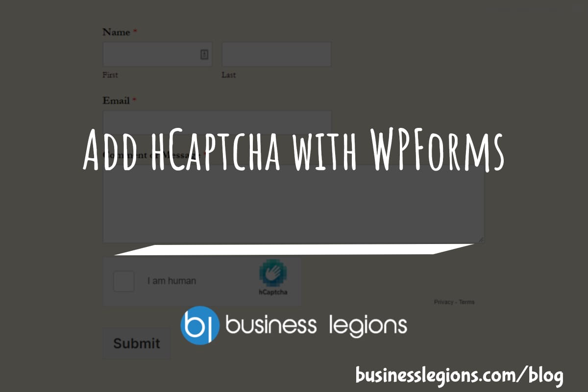 Business Legions Add hCaptcha with WPForms