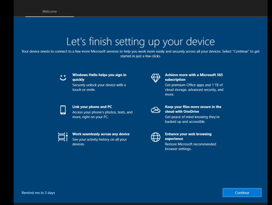 Business Legions HOW TO REMOVE WINDOWS 10 WELCOME SCREEN