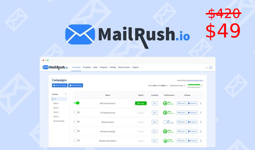 MailRush Lifetime Deal for $49