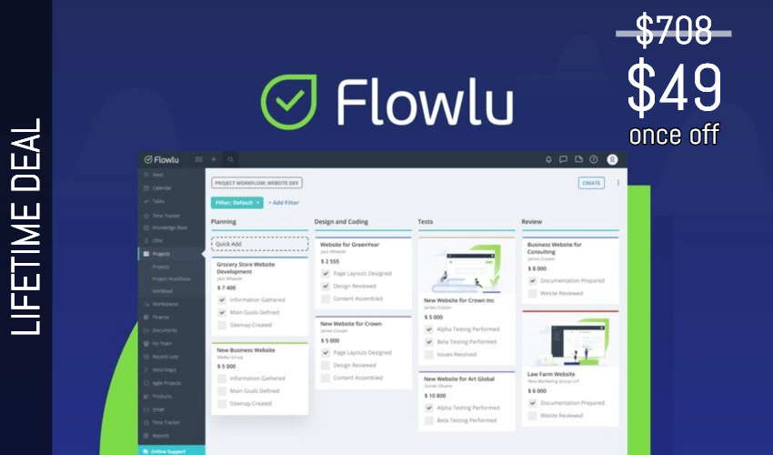 Flowlu Lifetime Deal for $49