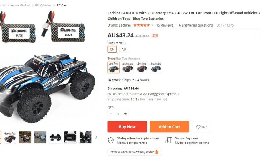 Business Legions Eachine EAT08 RC CAR